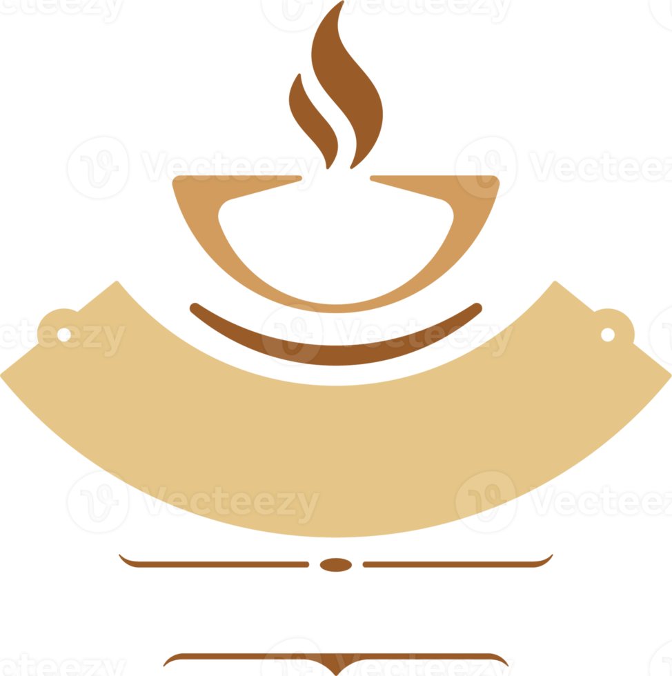 koffie luxe insigne elegant koffie retro logo illustratie png