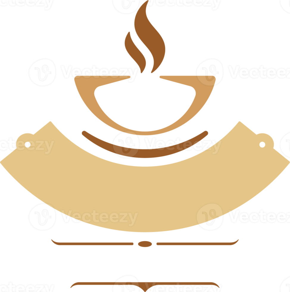 café luxo crachá elegante café retro logotipo ilustração png