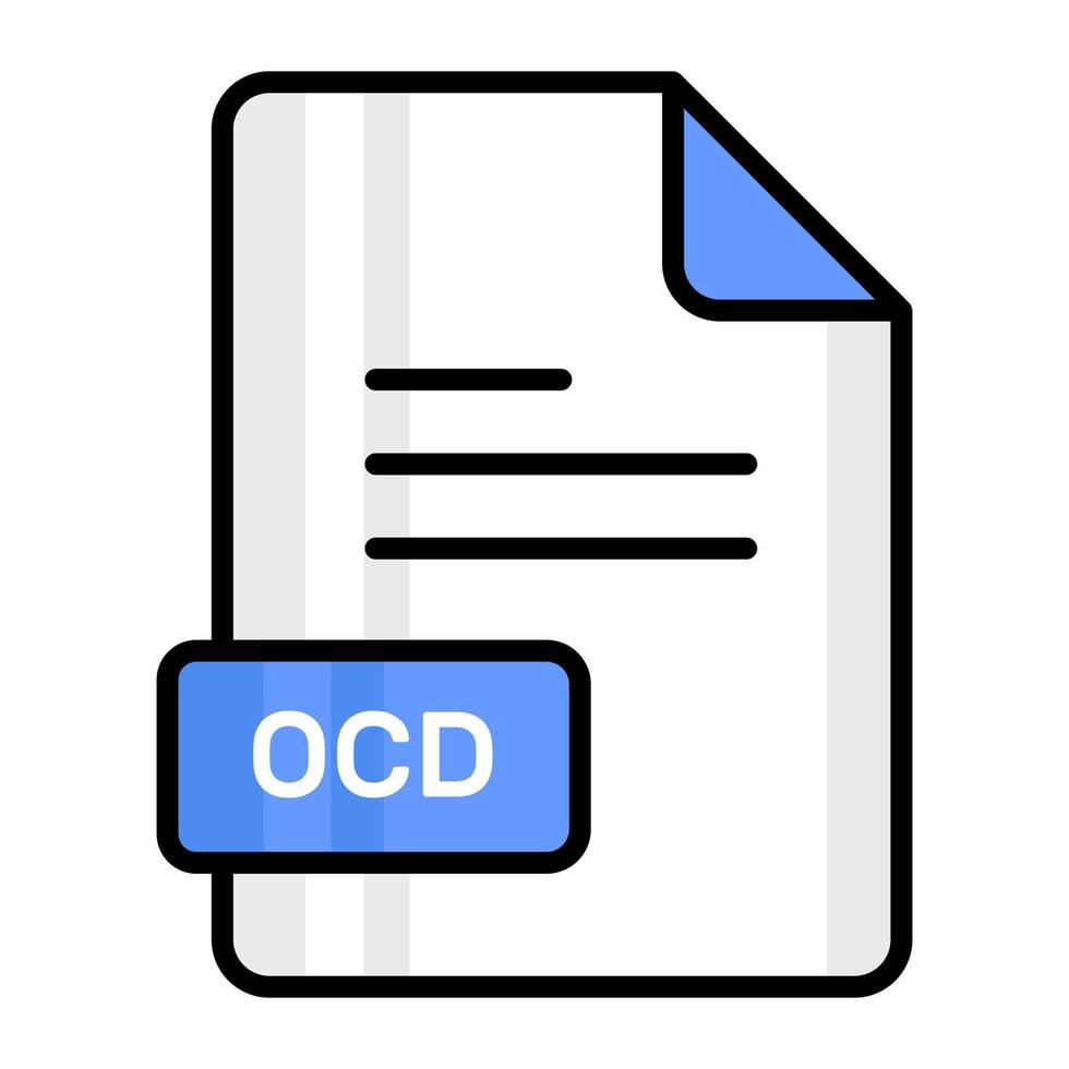 An amazing vector icon of OCD file, editable design