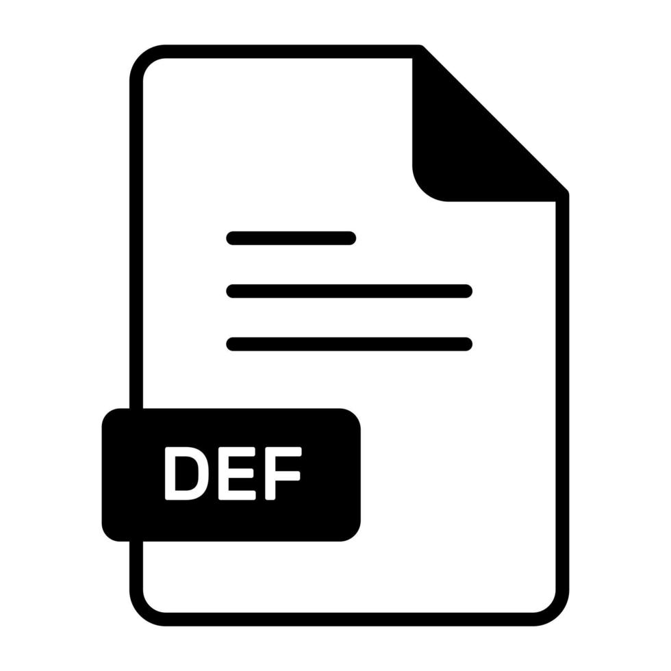 An amazing vector icon of DEF file, editable design