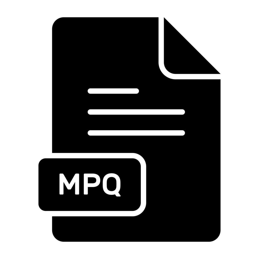An amazing vector icon of MPQ file, editable design