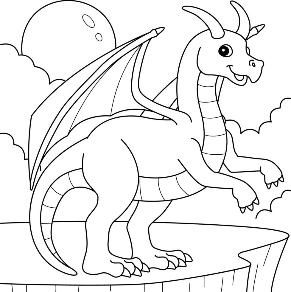 Dragon Animal Coloring Page for Kids 19943168 Vector Art at Vecteezy