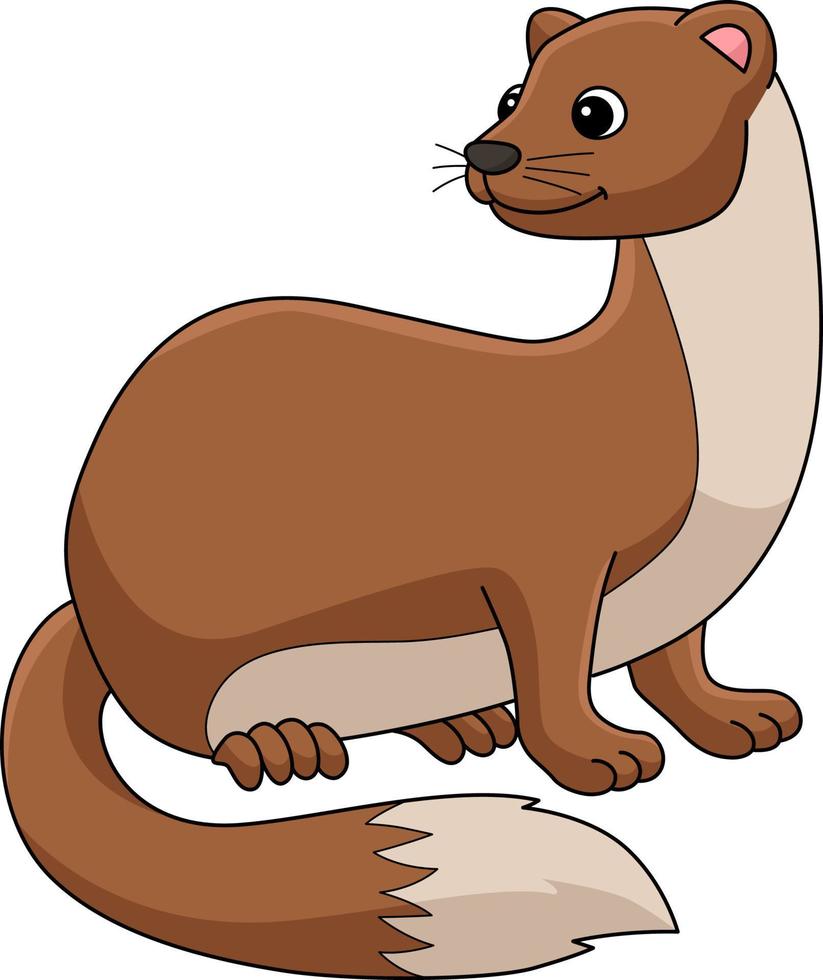 Weasel Animal Cartoon Colored Clipart Illustration vector