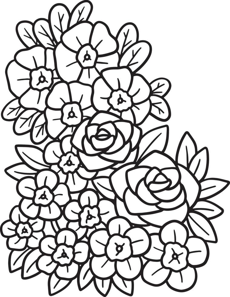 Rose Flower Isolated Coloring Page for Kids vector