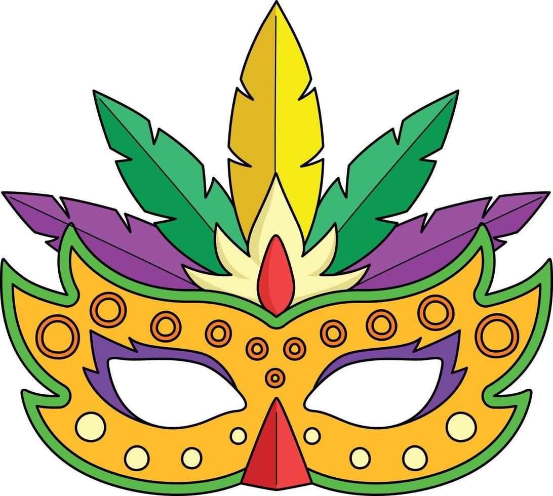 Mardi Gras Mask Cartoon Colored Clipart vector