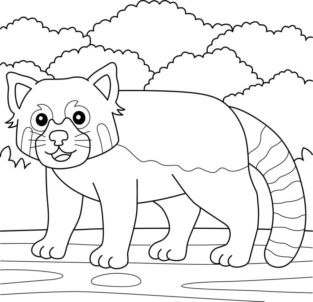 Red Panda Animal Coloring Page for Kids 19943263 Vector Art at Vecteezy