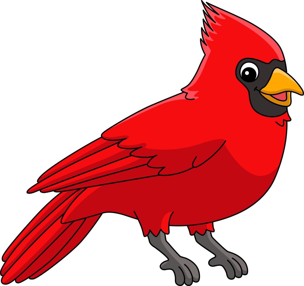 Cardinal Animal Cartoon Colored Clipart vector