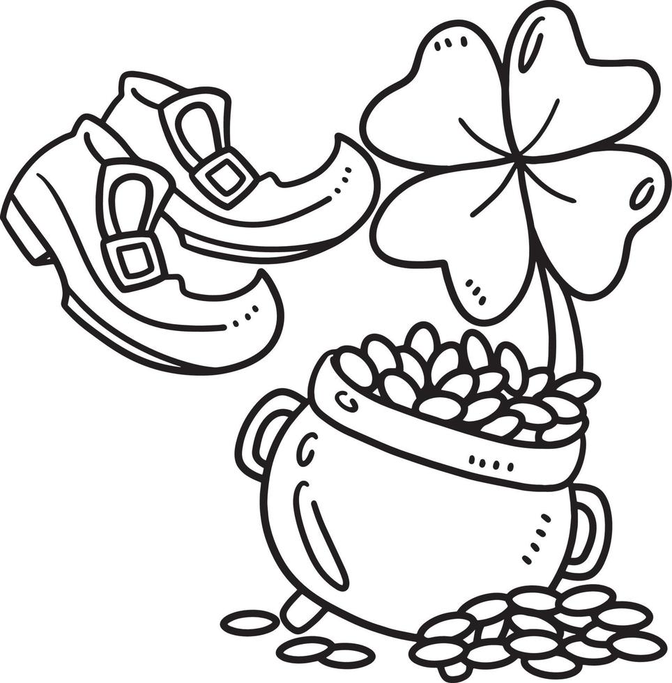 St. Patricks Leprechaun Shoes Pot Of Gold Isolated vector