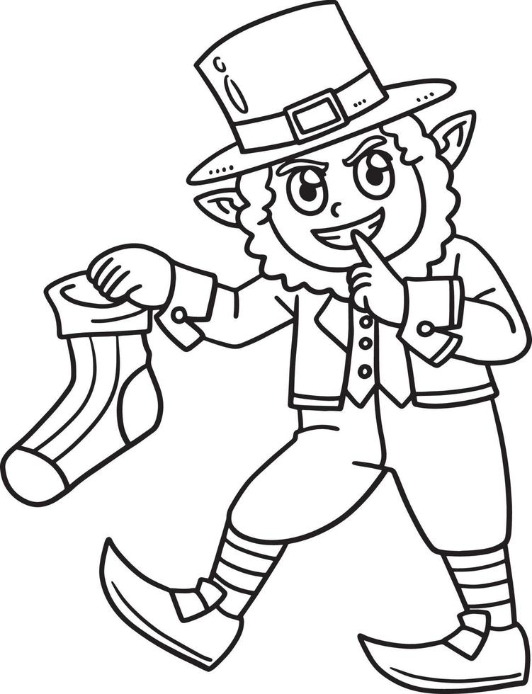 St. Patricks Day Leprechaun Holding Sock Isolated vector