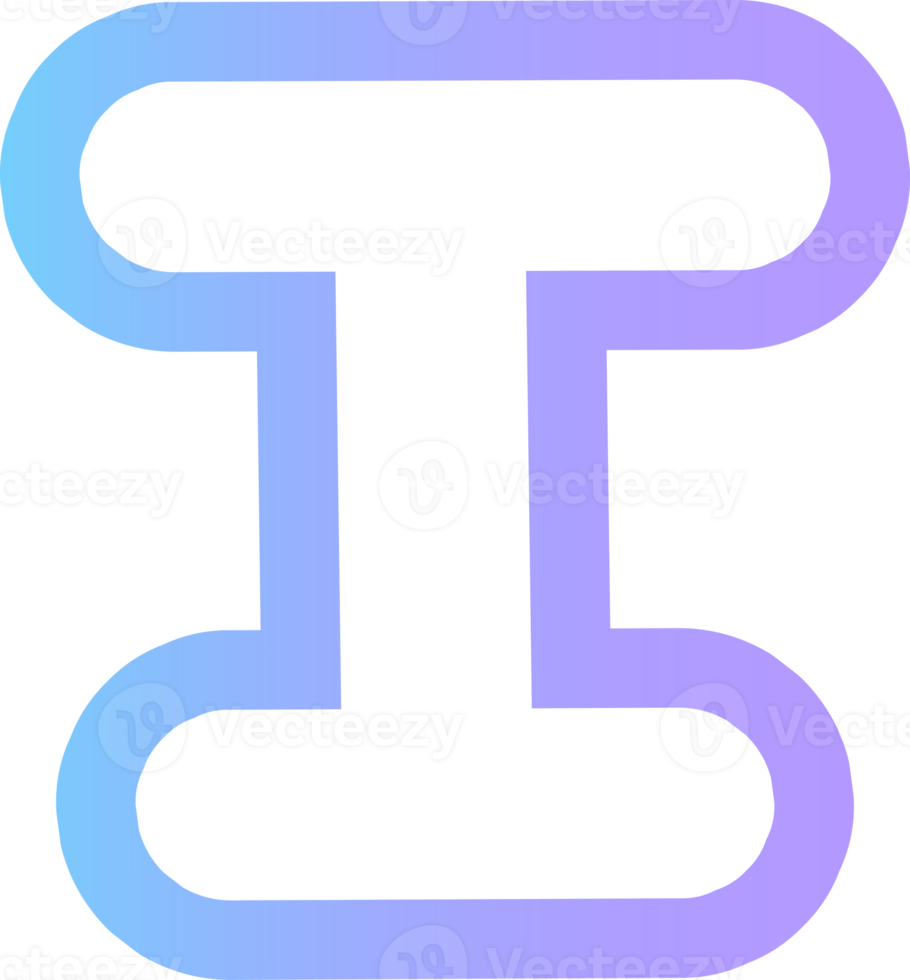 cute hands draw alphabet letter outline in gradient blue and purple png