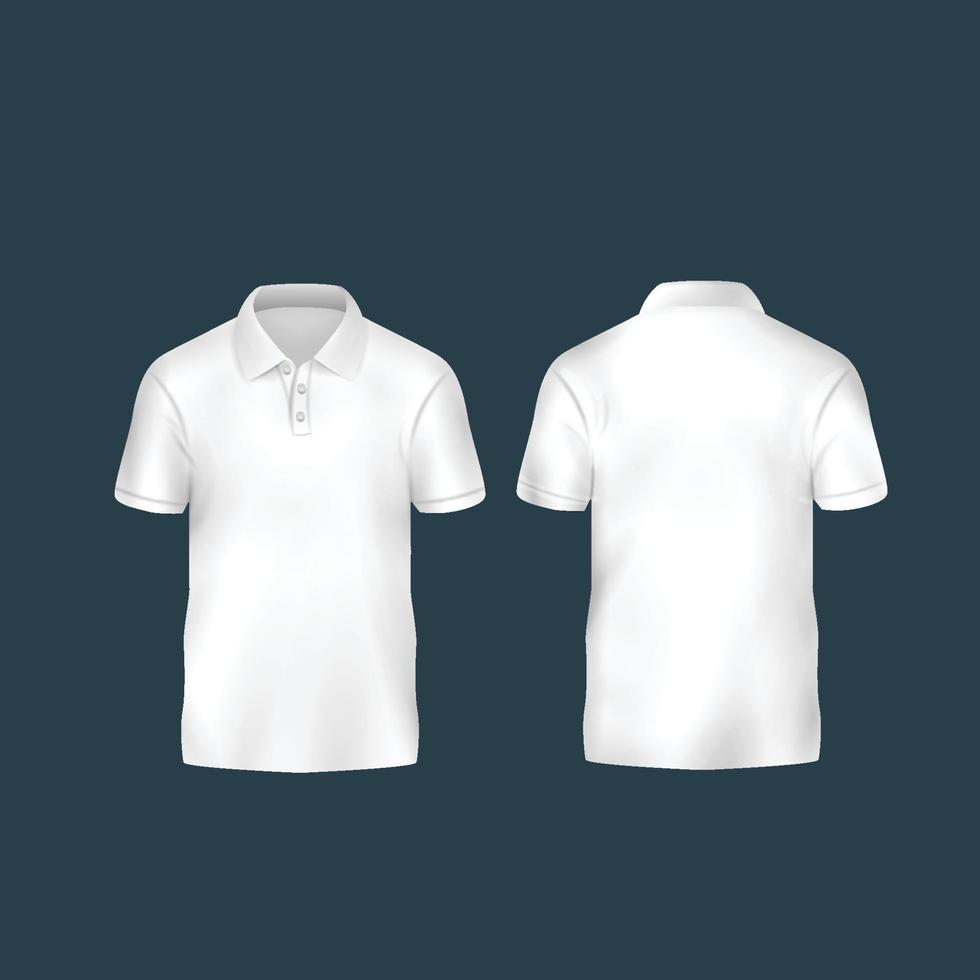 plantilla de polo blanco para hombre vector