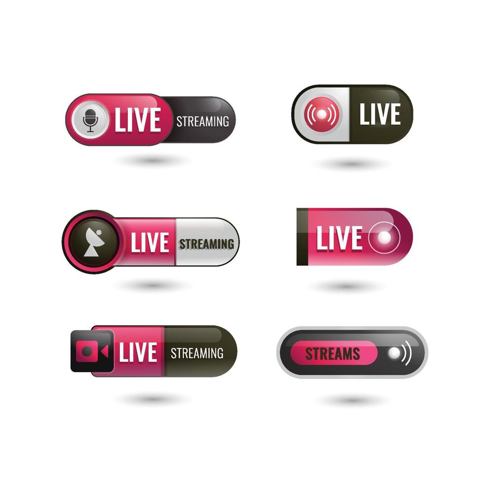 3D Live Streaming Badge vector