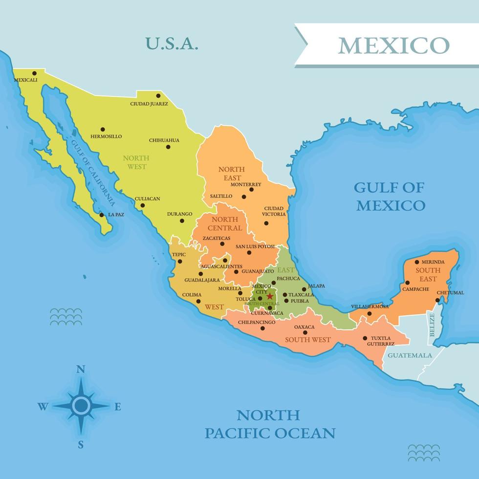Google Espanol Mexico - Map Of Mexico Free Vector 