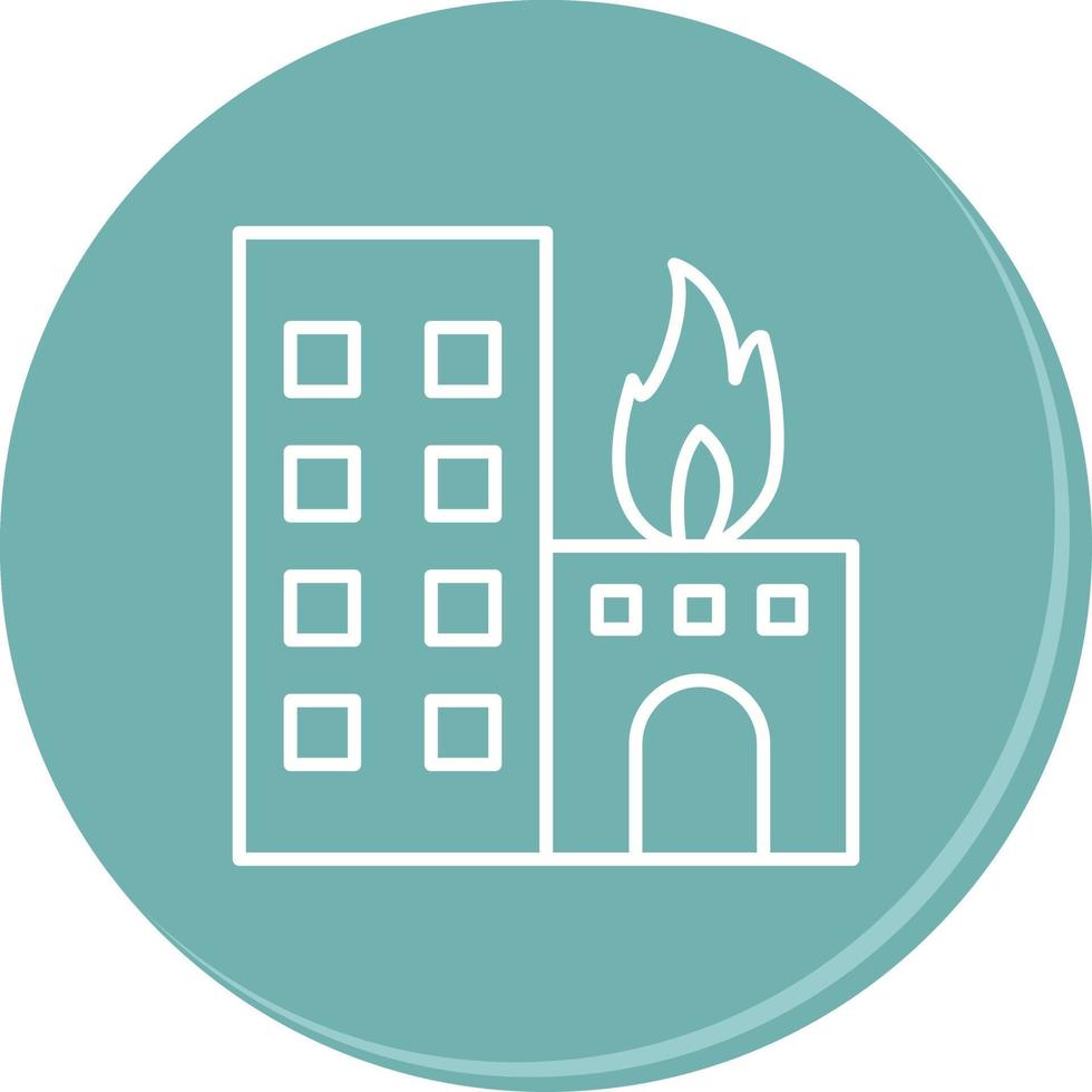 Unique Burning Building Vector Icon