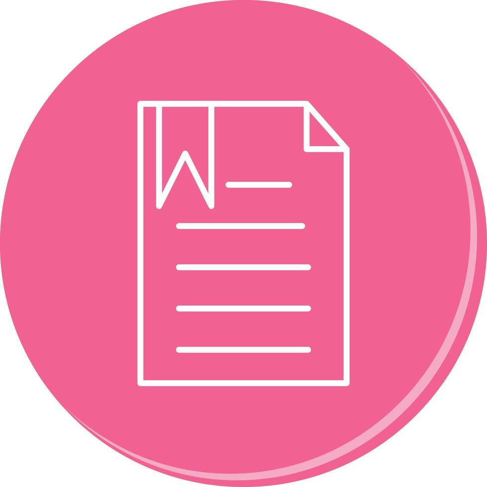 Unique Bookmarked Document Vector Icon