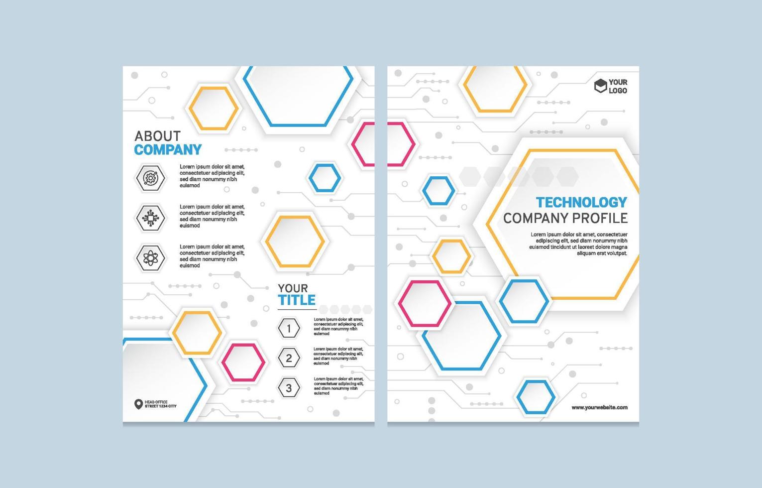 plantilla de perfil de empresa de tecnología vector