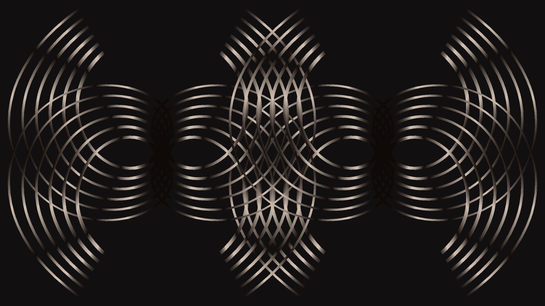 lujo simétrico plata curvo línea modelo en un negro antecedentes vector