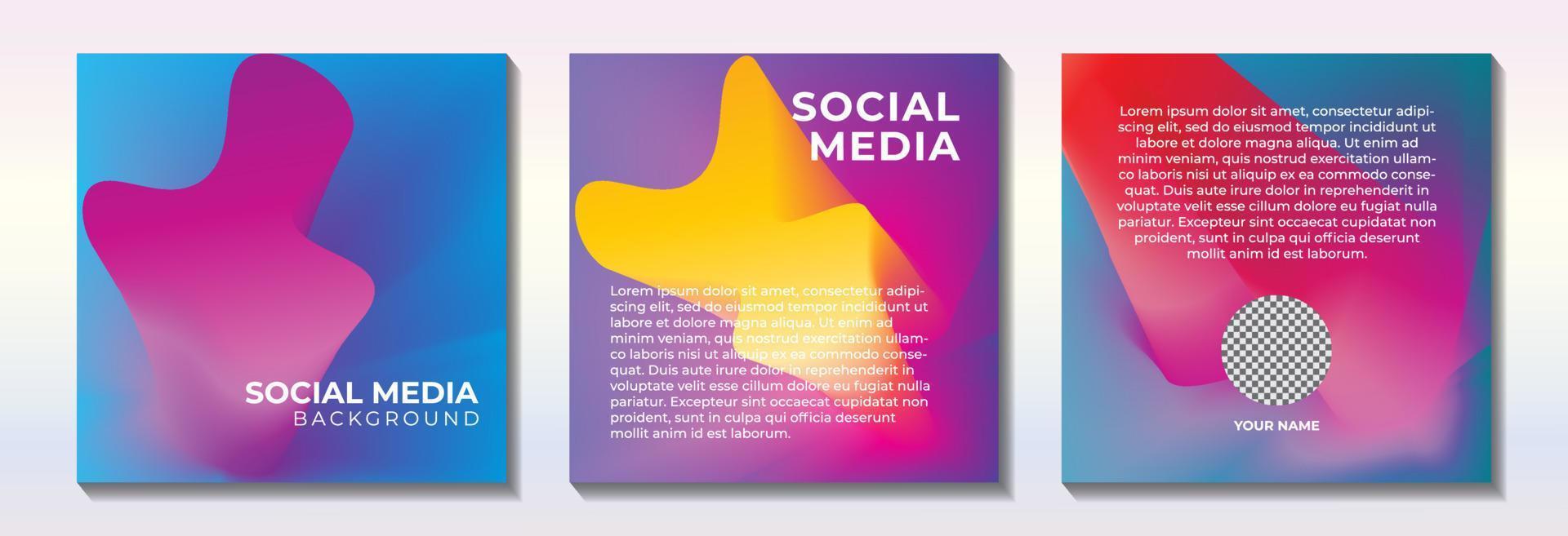 Colorful Abstract Blend Background Design Template for Social Media Post. Suitable for Your Branding or Marketing Business. Yellow Blue Magenta Purple Violet Gradation Color. vector