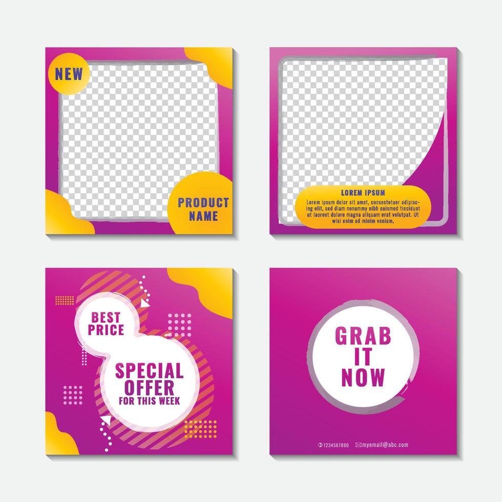 Editable Social Media Post Template. Elegant Sale and Discount Promo Web Banner. Colorful Flyer Design. Anyone can use This Design Easily. Yellow Orange Purple Orange White Color vector