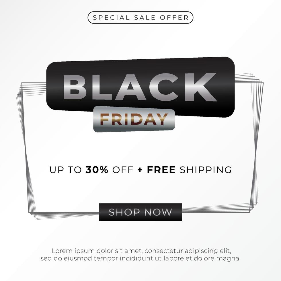 Black Friday sale banner. Social media post design template vector
