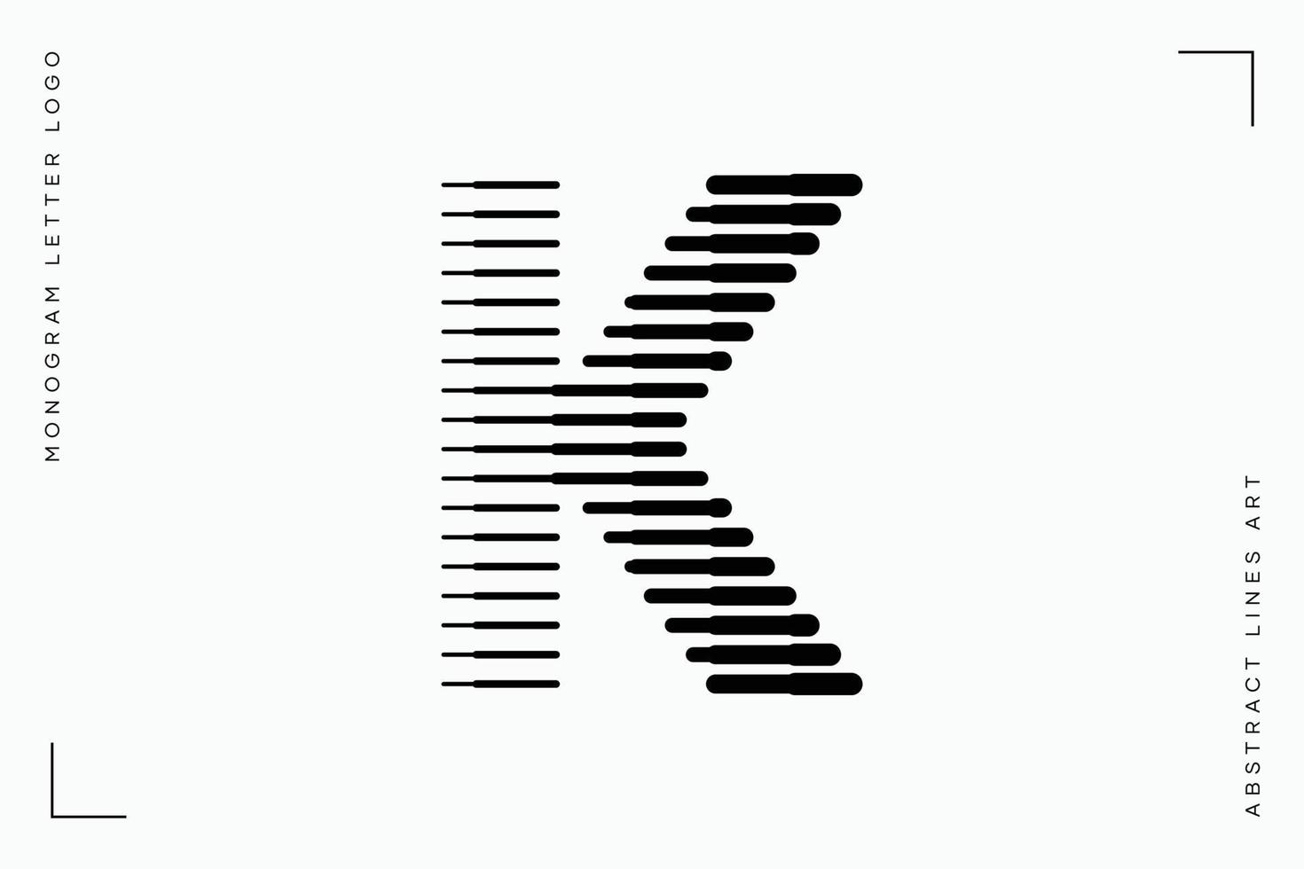 Monogram letter k abstract modern lines art logo vector