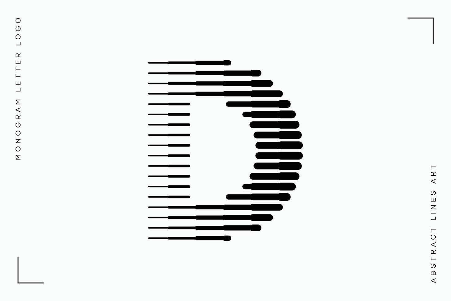 Monogram letter d abstract modern lines art logo vector