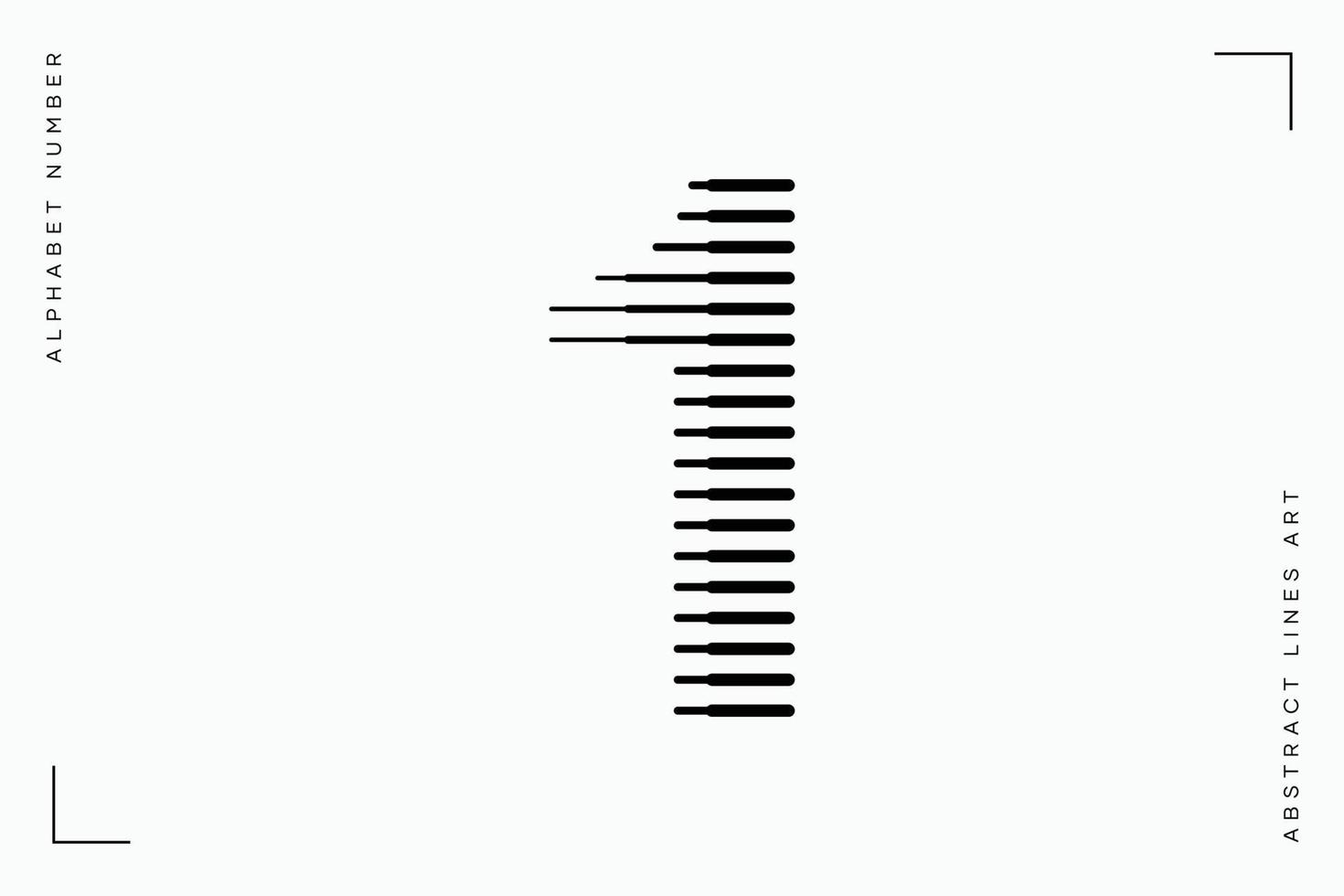 Number one abstract modern lines art vector