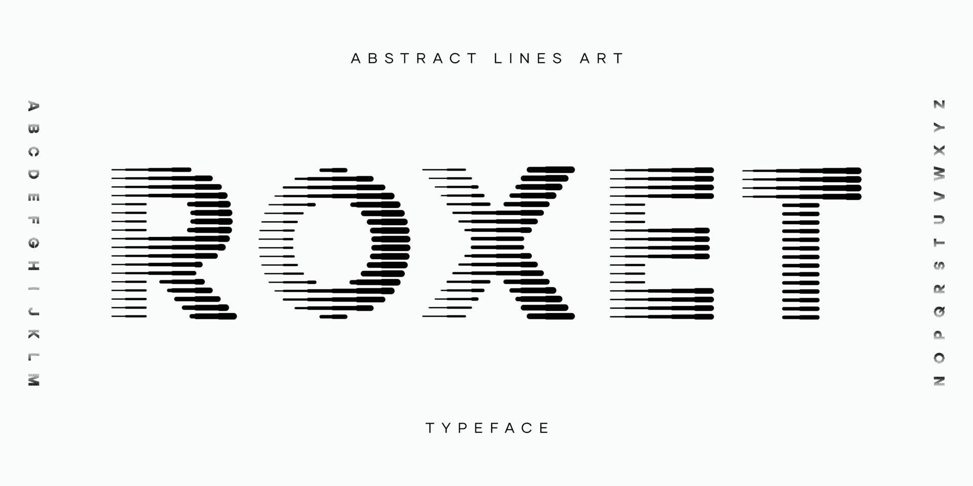 Monogram set abstract font lines art modern alphabet vector