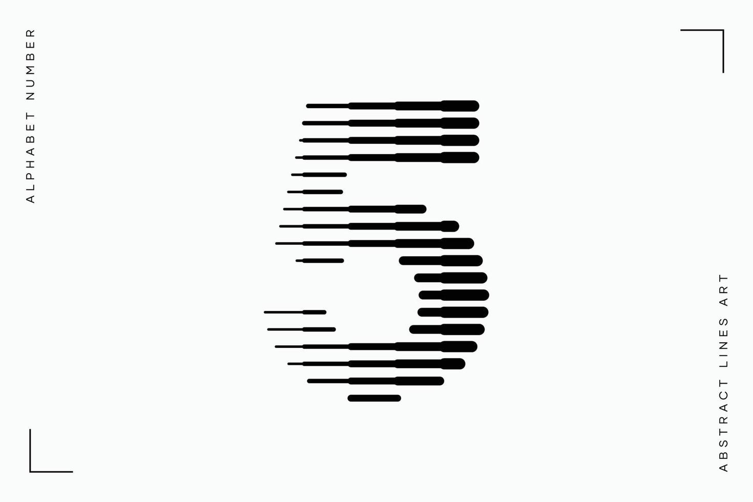 Number five abstract modern lines art vector