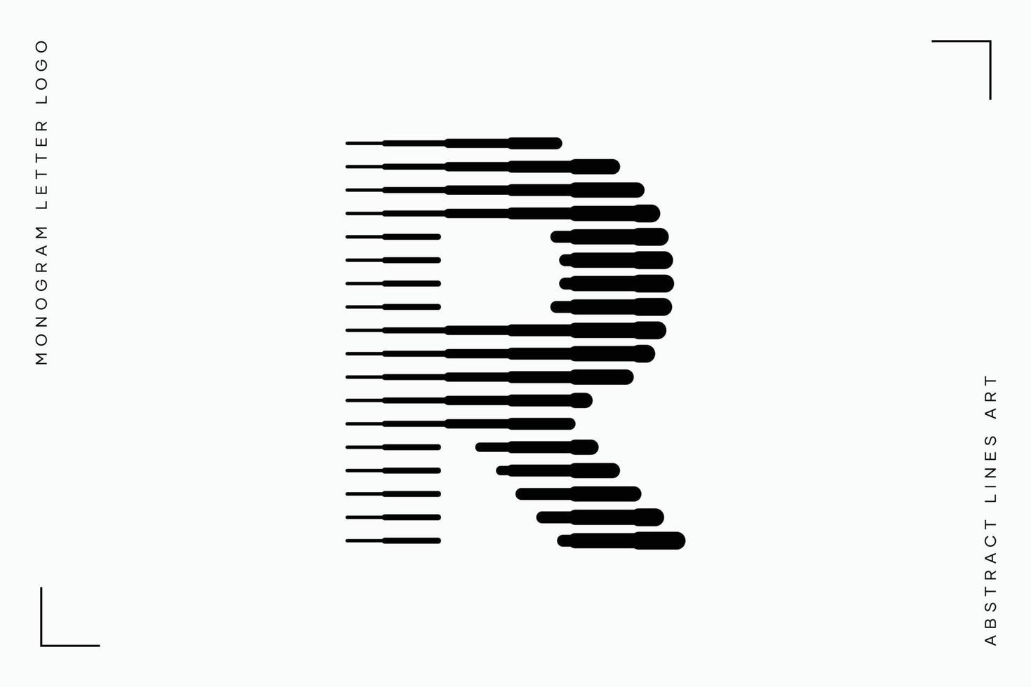 Monogram letter r abstract modern lines art logo vector
