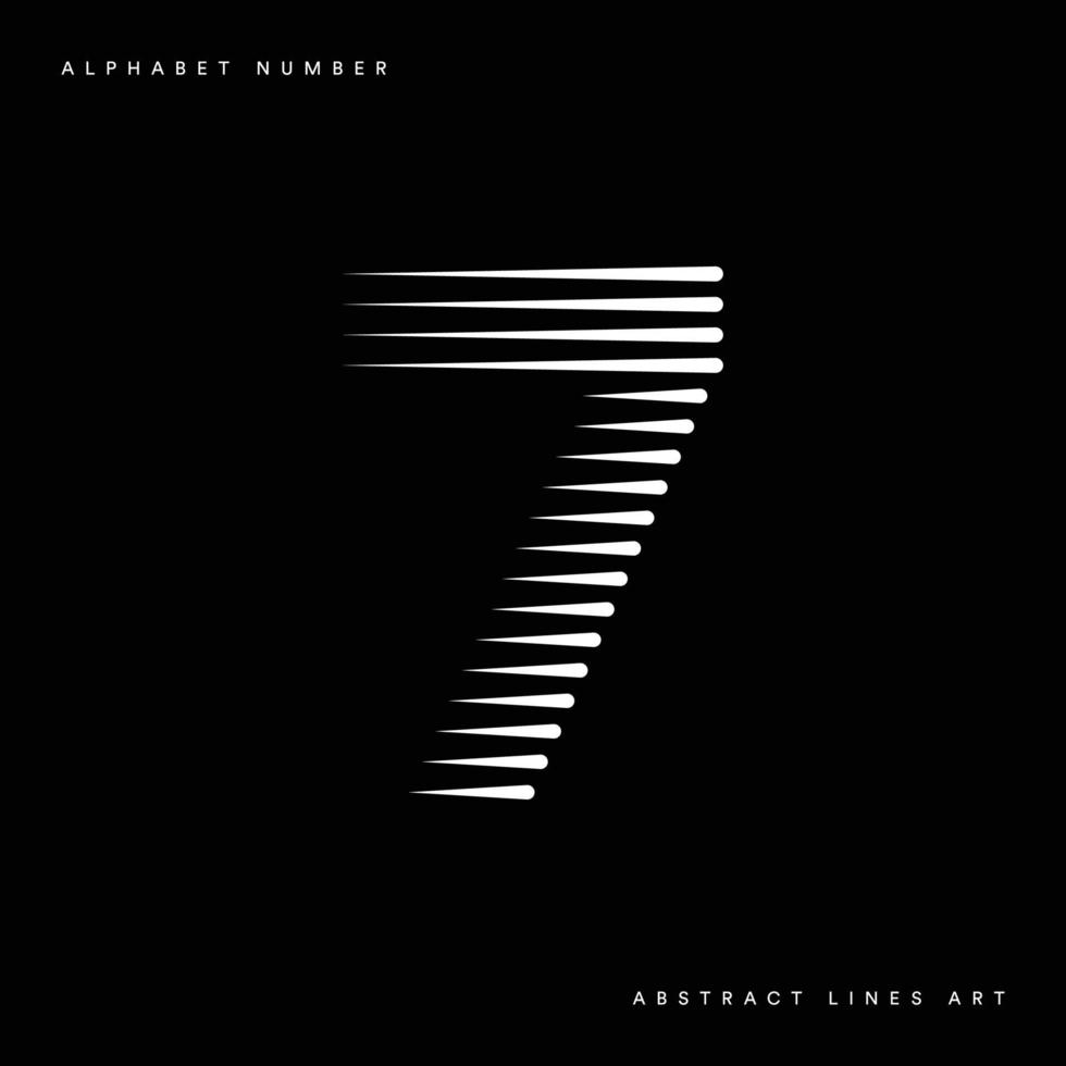 Number seven abstract modern lines art vector