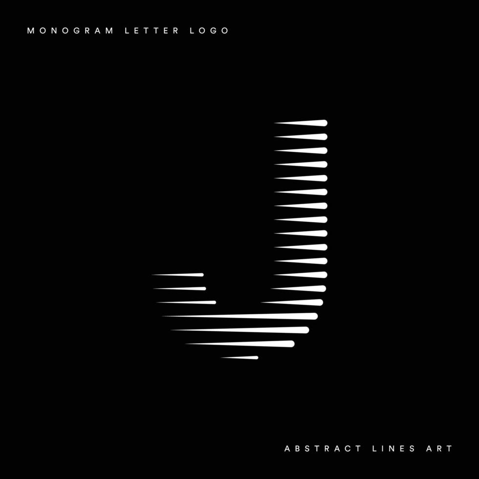 Letter j abstract modern lines art monogram logo vector