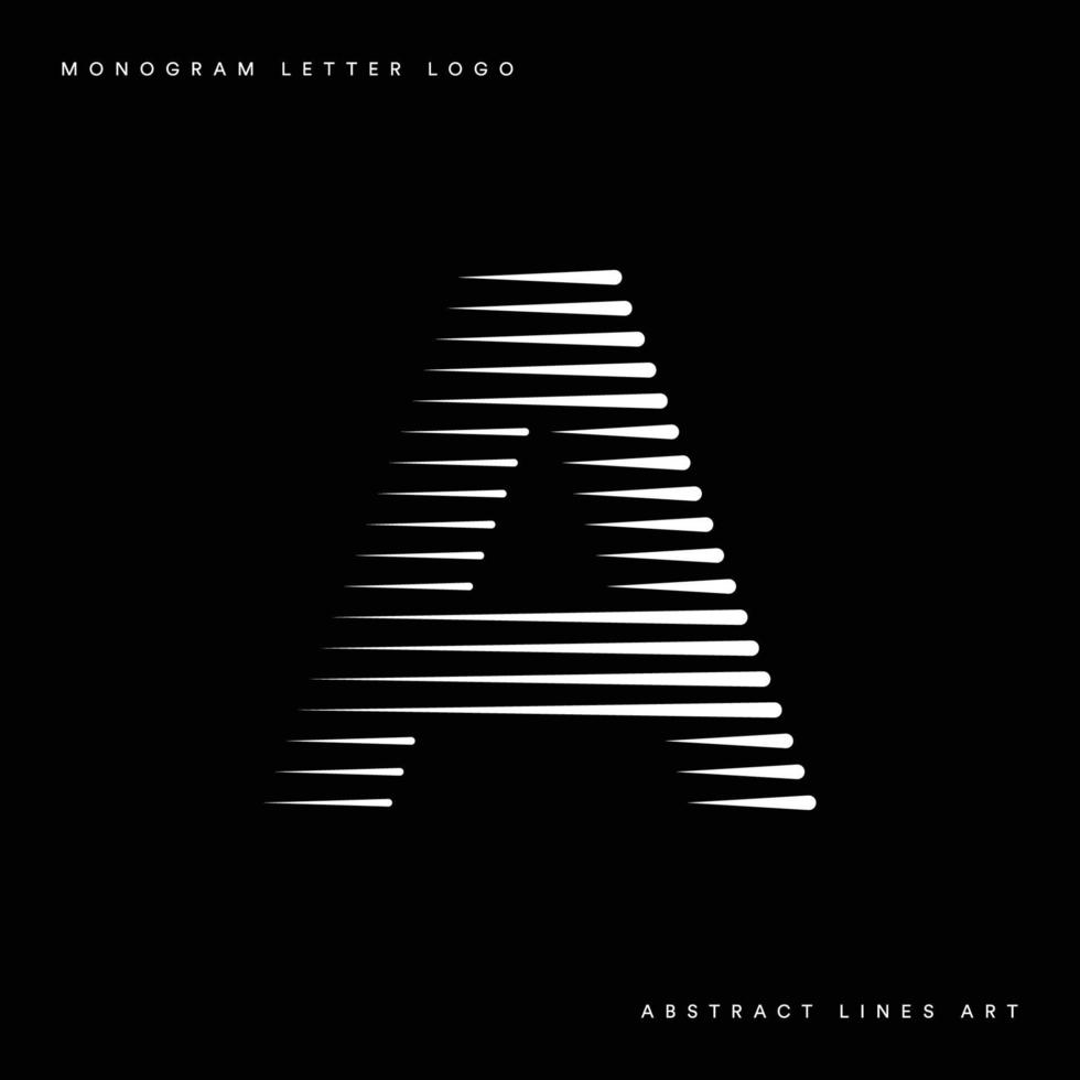 Letter a abstract modern lines art monogram logo vector