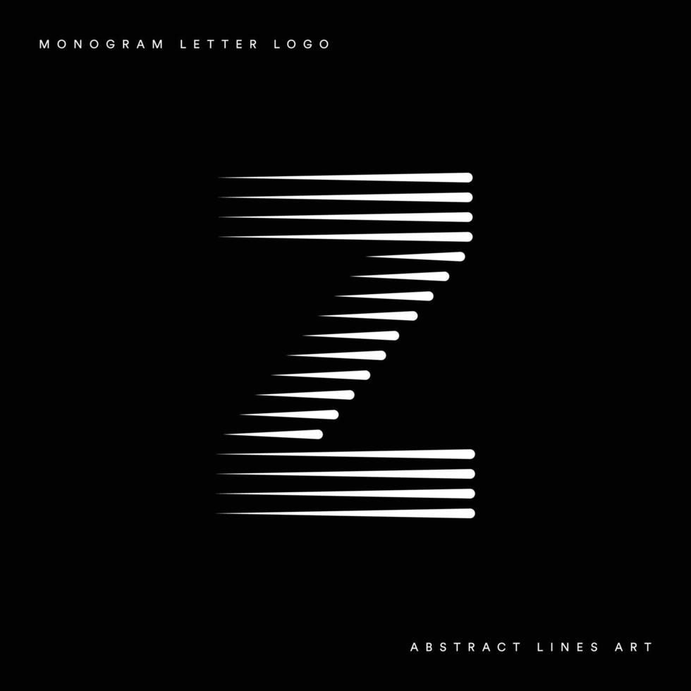 Letter z abstract modern lines art monogram logo vector