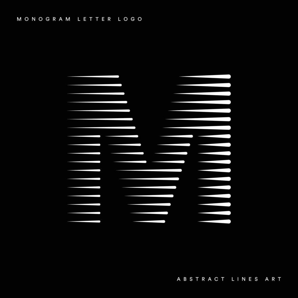 Letter m abstract modern lines art monogram logo vector