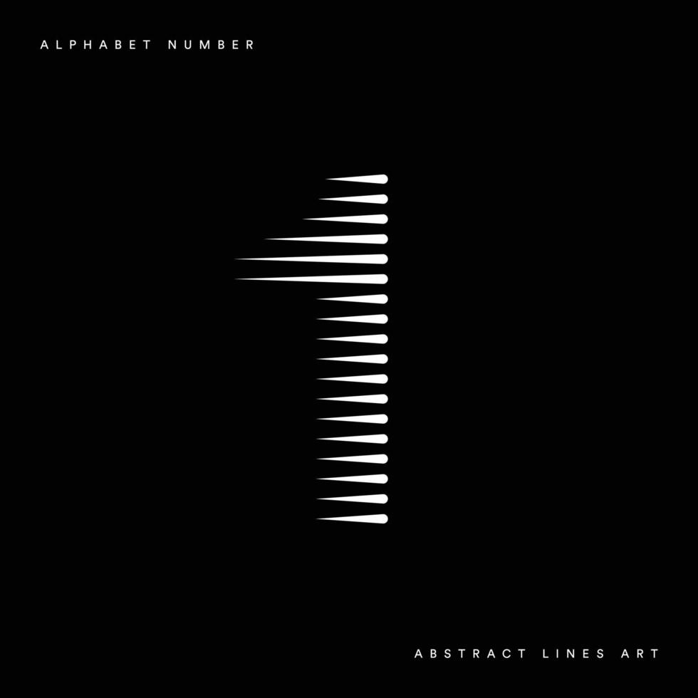 Number one abstract modern lines art vector