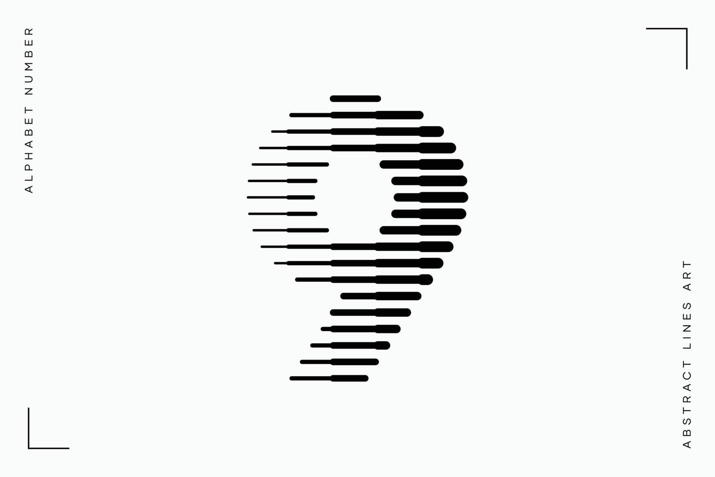 Number nine abstract modern lines art vector