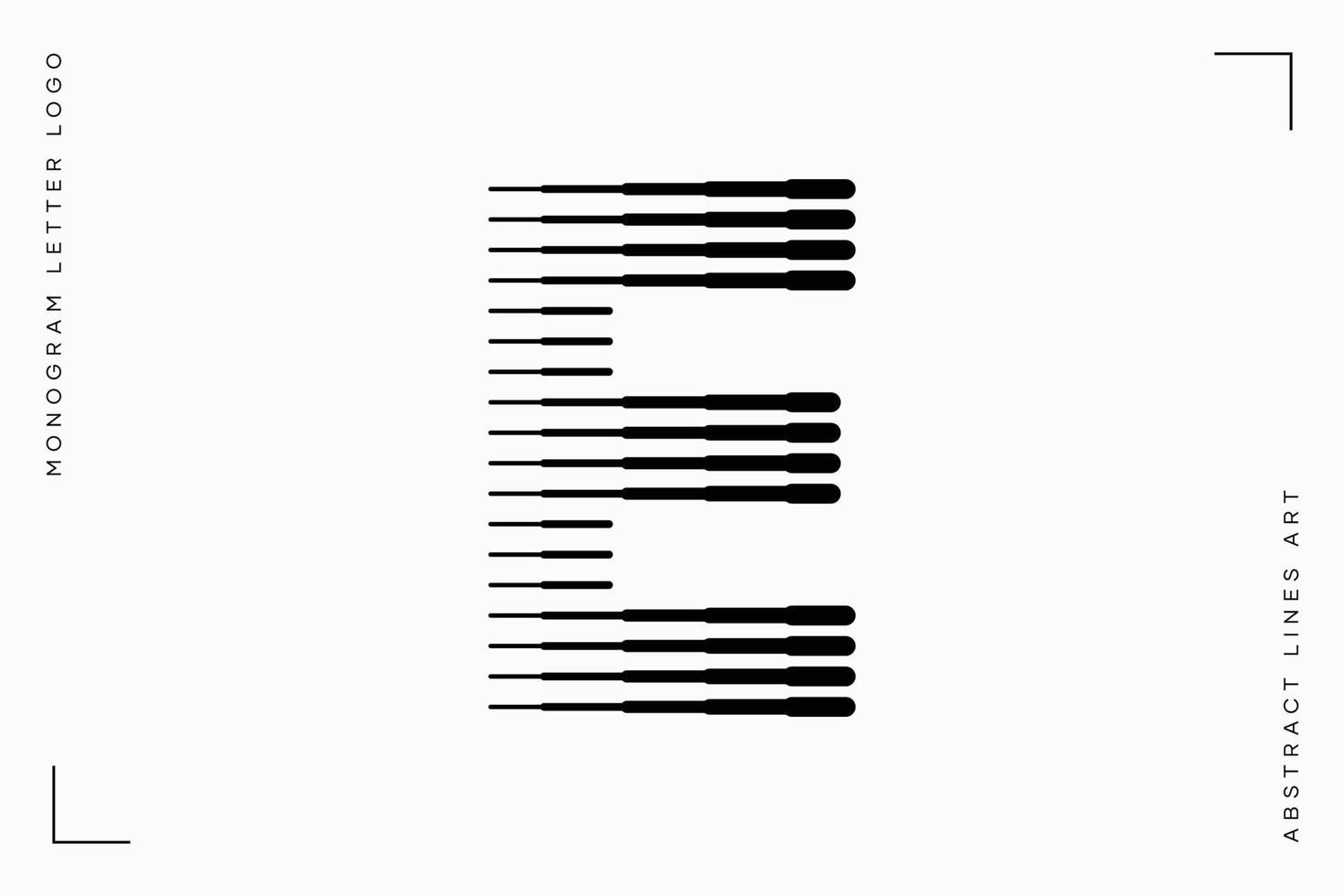 Monogram letter e abstract modern lines art logo vector