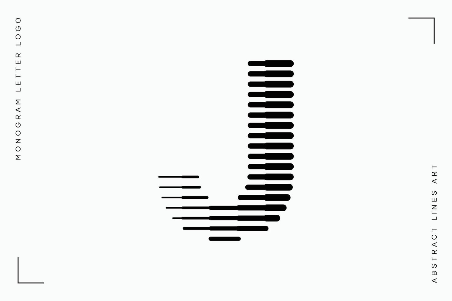 Monogram letter j abstract modern lines art logo vector