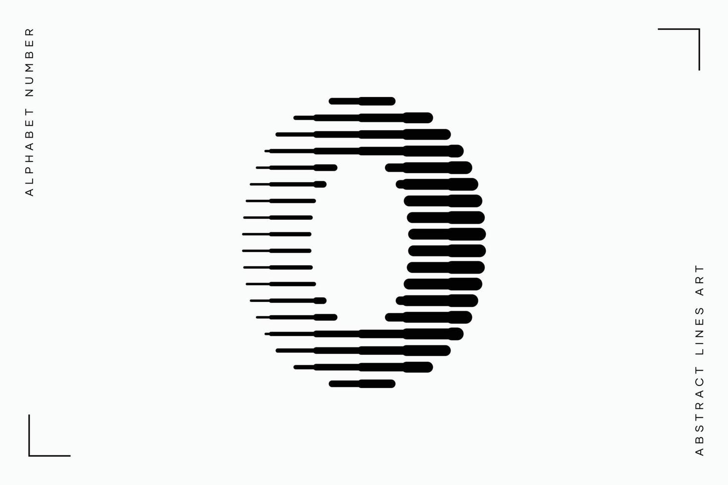 Number zero abstract modern lines art vector