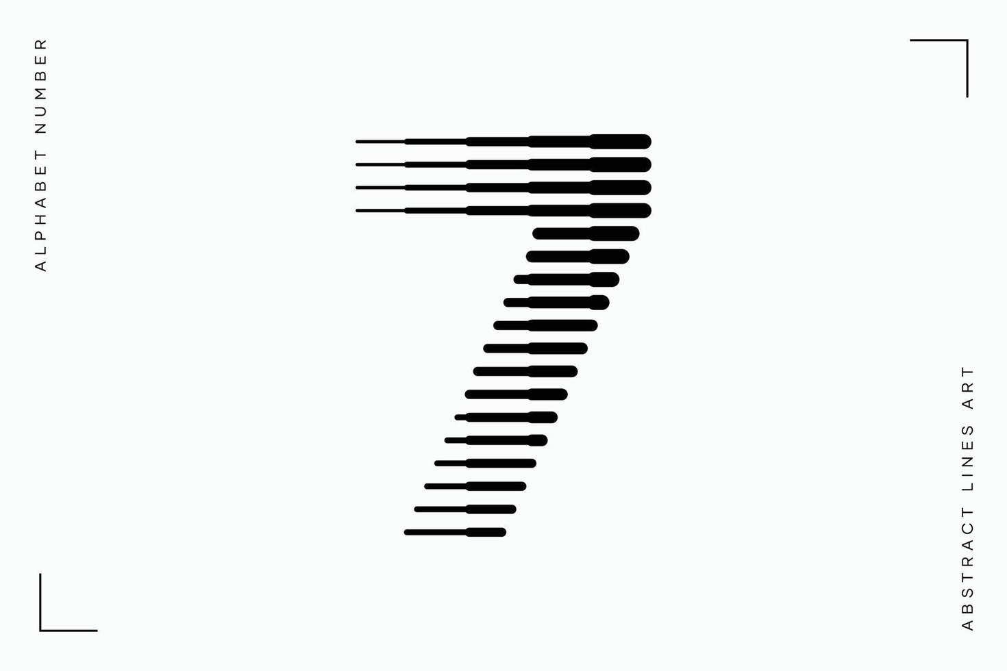 Number seven abstract modern lines art vector