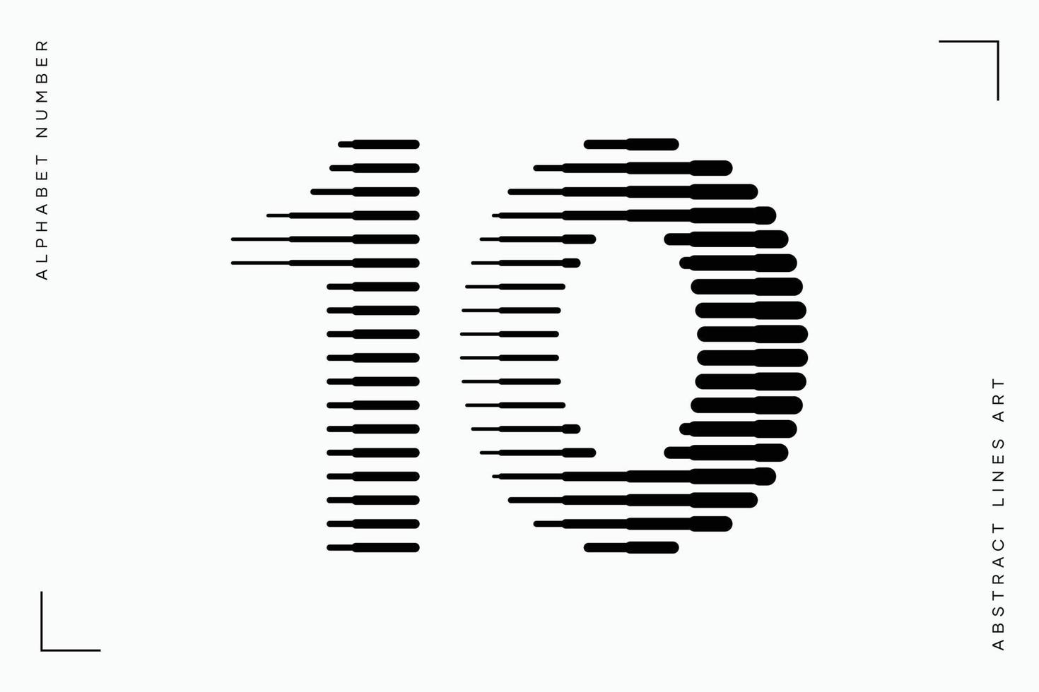 Number ten abstract modern lines art vector