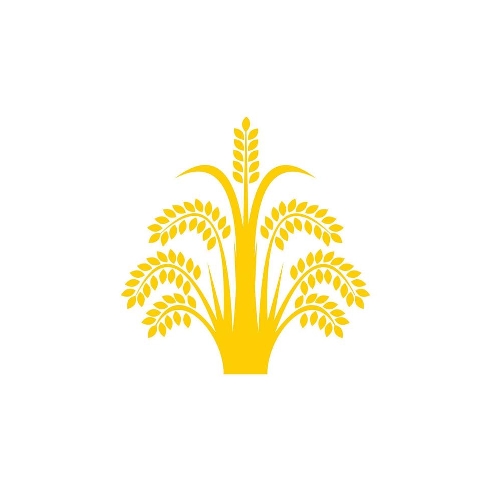 lush wheat tree logo design vector