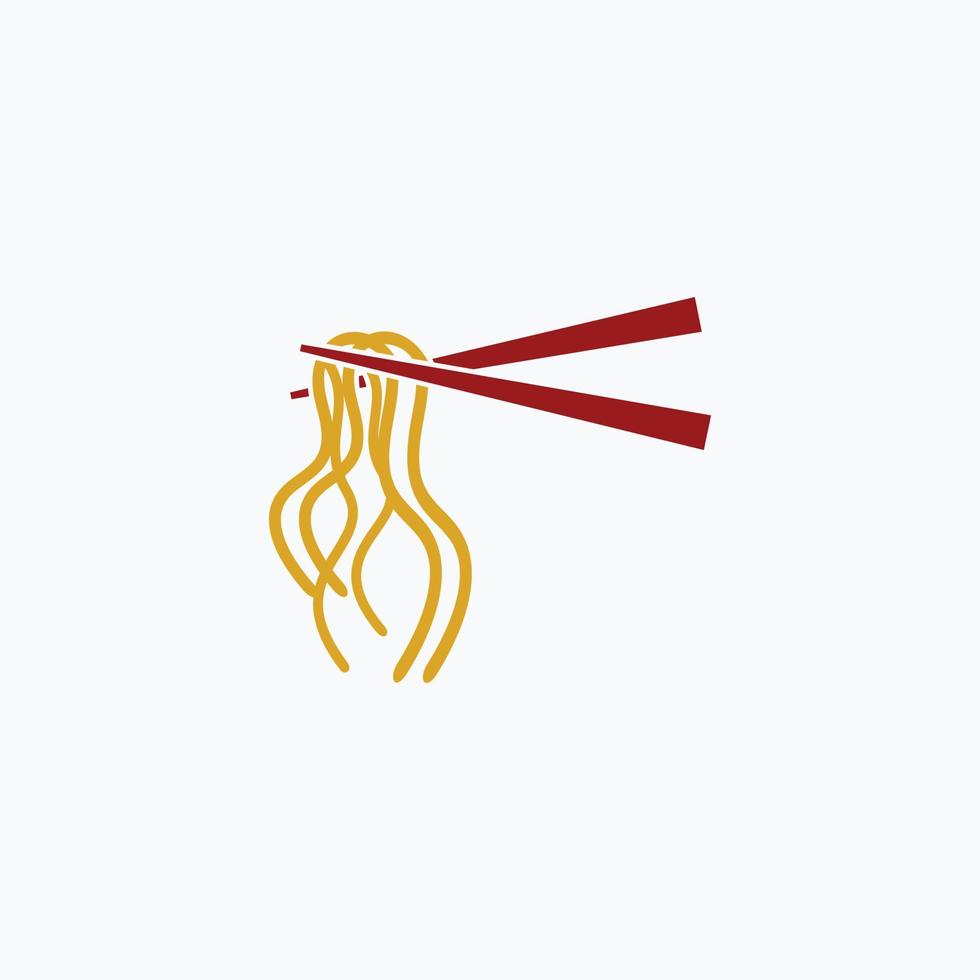 logo design eating noodles using chopsticks vector