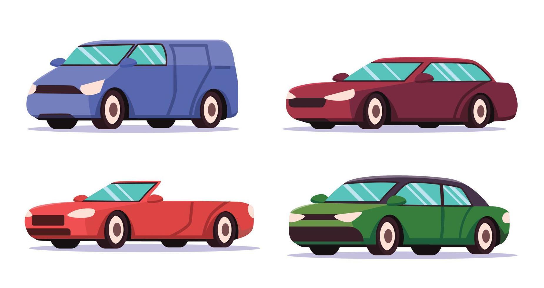 coche vehículos transporte en plano estilo vector ilustración