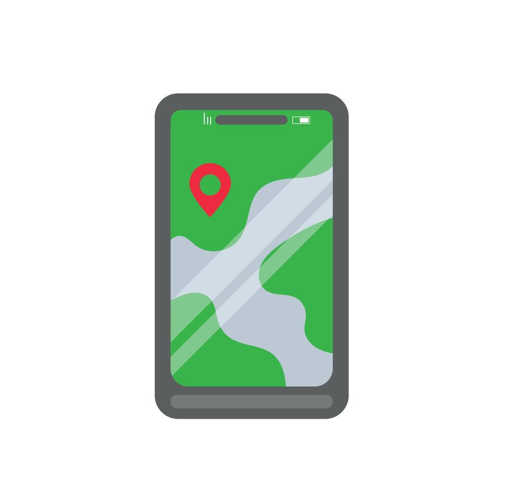 smartphone with GPS map vector illustration