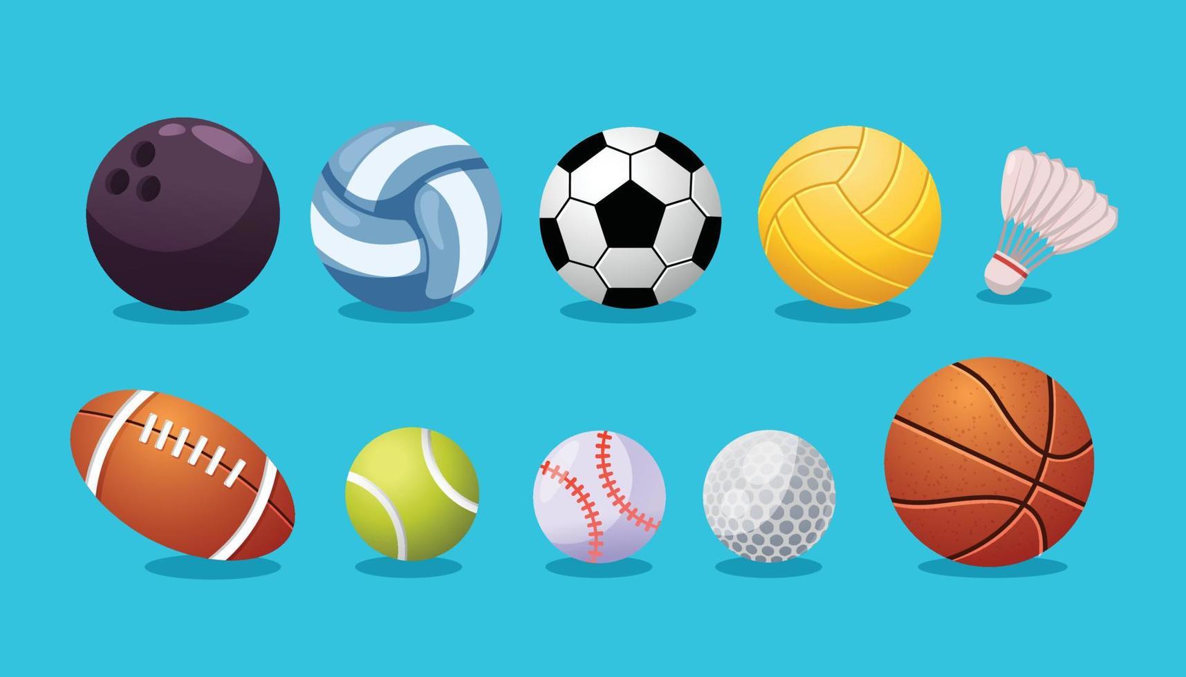 Sports balls isolated vector illustration