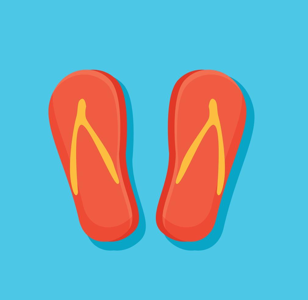 red sandals cartoon isolated vector illustration