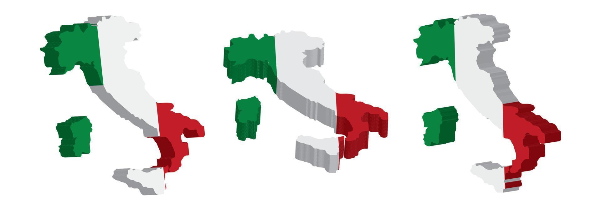 realista 3d mapa de Italia vector diseño modelo