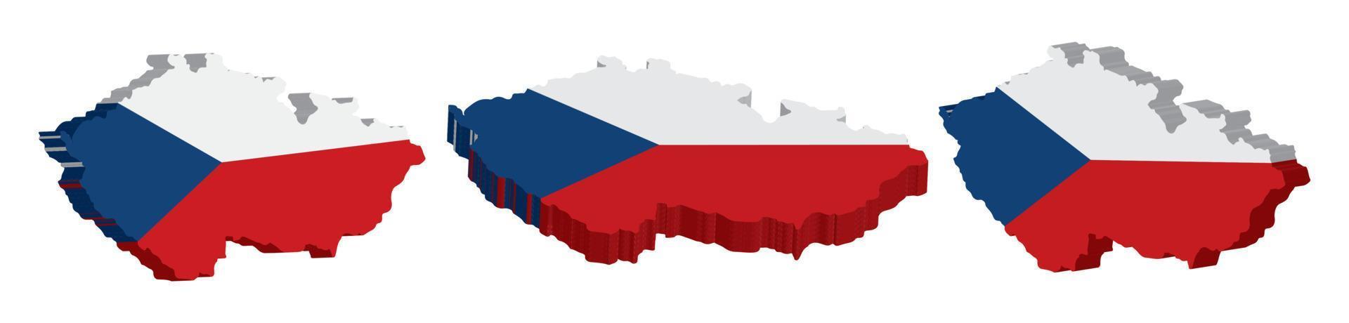 Realistic 3D Map of Czech Republic Vector Design Template